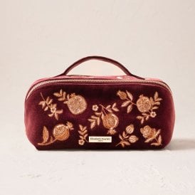 Golden Pomegranate Open Flat Makeup Bag - Damson