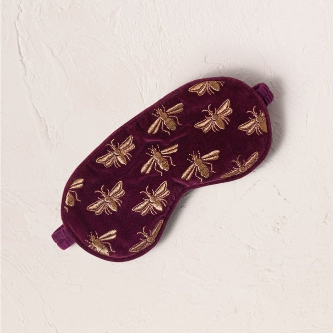 Elizabeth Scarlett Honey Bee Velvet Eye Mask - Plum