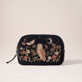 Mystical Owl Makeup Bag - Charcoal