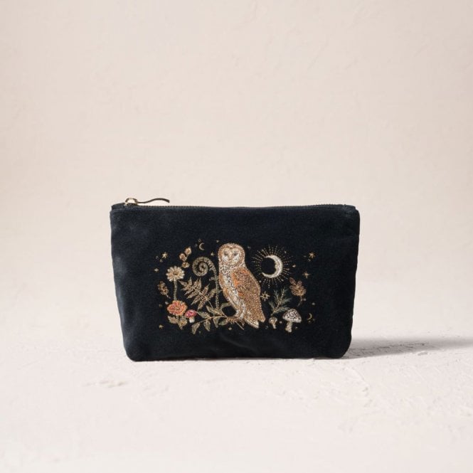 Elizabeth Scarlett Mystical Owl Mini Pouch - Charcoal