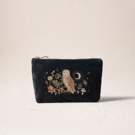 Mystical Owl Mini Pouch - Charcoal
