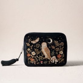 Mystical Owl Washbag - Charcoal