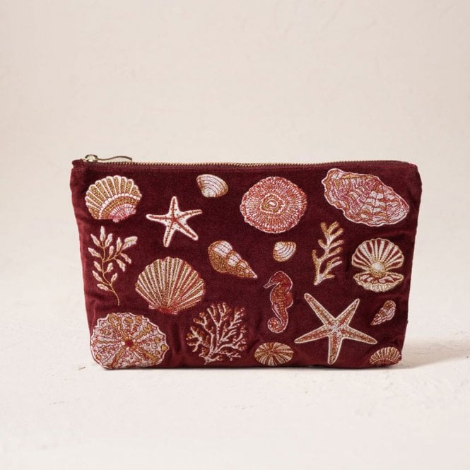 Elizabeth Scarlett Ocean Treasures Velvet Everyday Pouch - Port