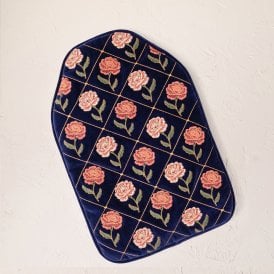 Rose Velvet Hot Water Bottle - Navy