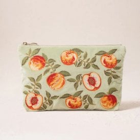 Summer Peach Cotton Everyday Pouch - Celadon Green