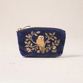 Tree of Life Velvet Coin Purse - Indigo