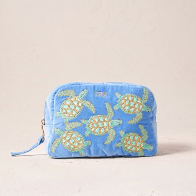 Elizabeth Scarlett Turtle Conservation Makeup Bag - Caribbean Blue