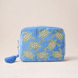 Turtle Conservation Wash Bag - Caribbean Blue