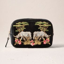 Wild Rhino Velvet Cosmetic Bag - Charcoal