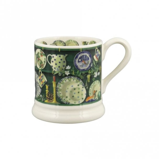 Emma Bridgewater Green Christmas Dresser Half Pint Mug