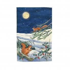 Midnight Squirrel Tea Towel