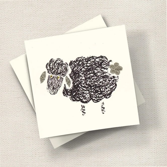 English Graphics Black Sheep Glitter Card