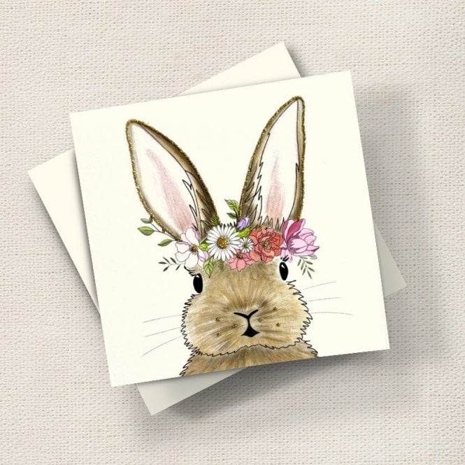 English Graphics Flower Power Bunny Card