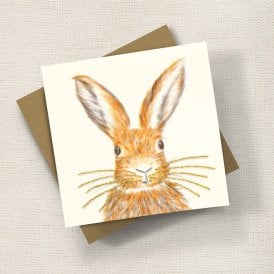 Hare with Glitter Whiskers Card