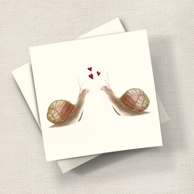 English Graphics Snail Love Glitter Card
