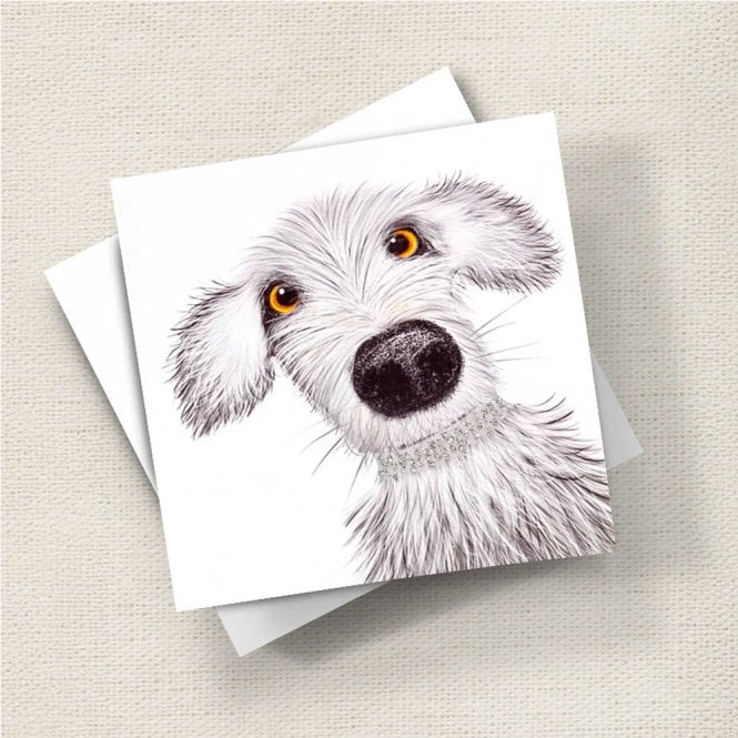 English Graphics Spike Dog Glitter Card
