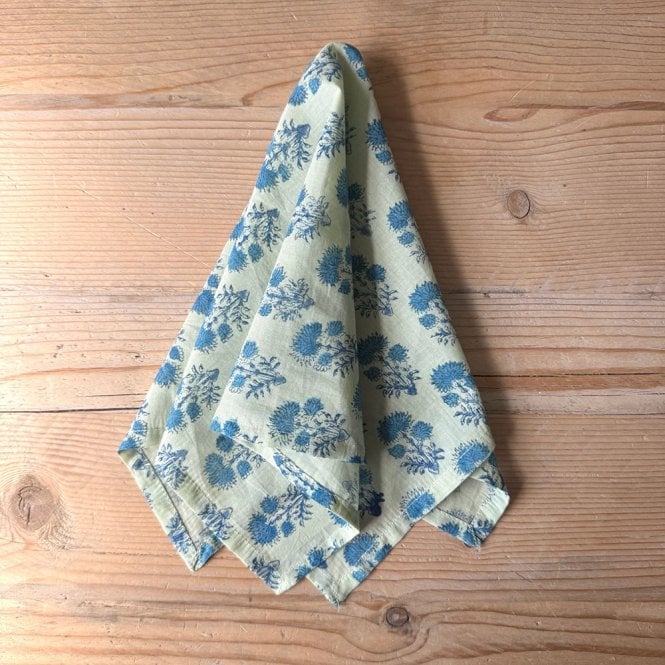 Essential Designs London Blue Floral Cotton Napkin