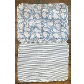 Blue Floral Quilted Reversible Table Mat