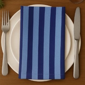 Chunky Blue Stripe Cotton Napkin