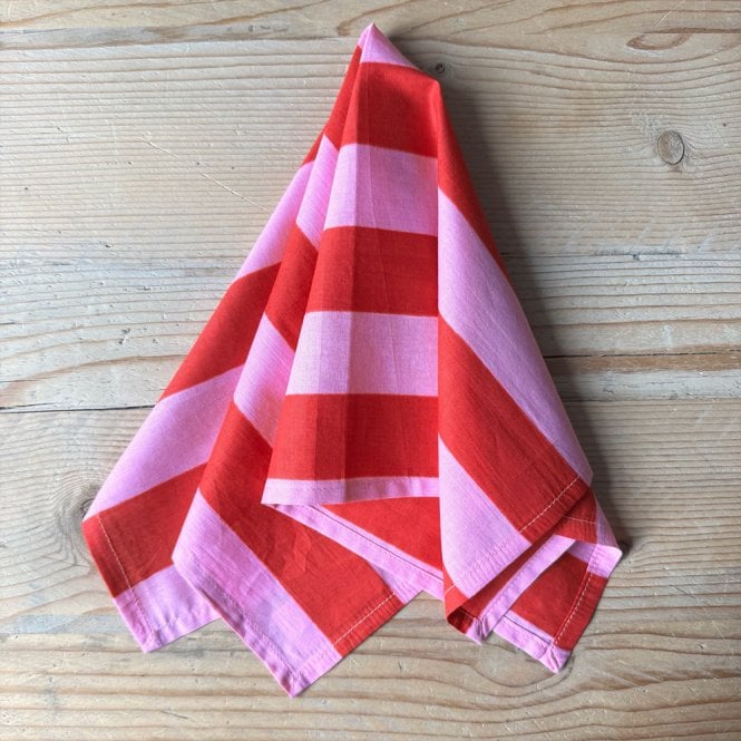 Essential Designs London Chunky Pink Stripe Cotton Napkin