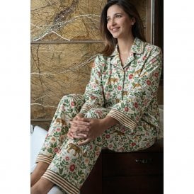 Floral Tiger Hand Printed Cotton Pyjamas