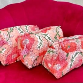 Pale Pink Poppy Wash Bag