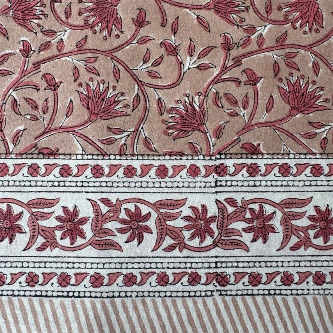 Essential Designs London Pink Floral Cotton Tablecloth