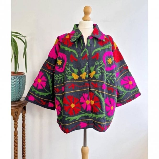 Essential Designs London Suzani Multi Boho Print Bolero Jacket