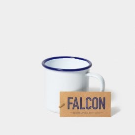 Enamel Mug White with Blue Rim