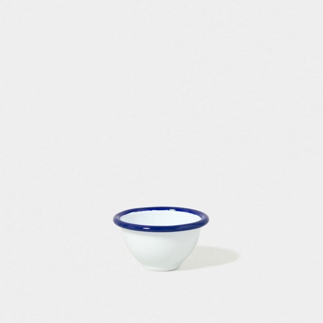 Falcon Enamelware Enamel Pinch Pot White with Blue Rim