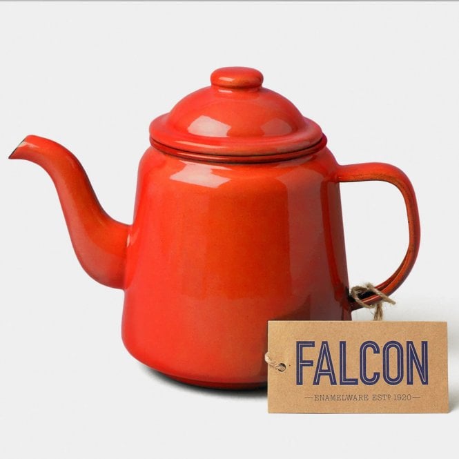 Falcon Enamelware Enamel Teapot Pillarbox Red