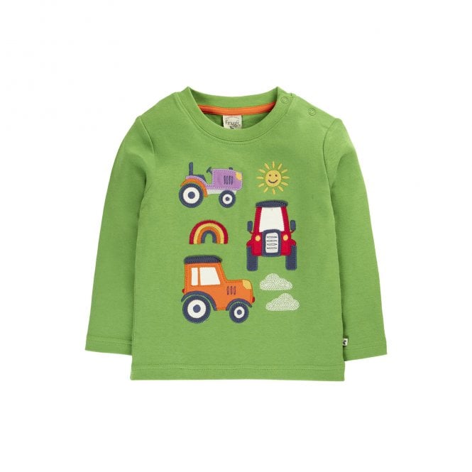 Frugi Green Palm Tractor Adventure Applique Top