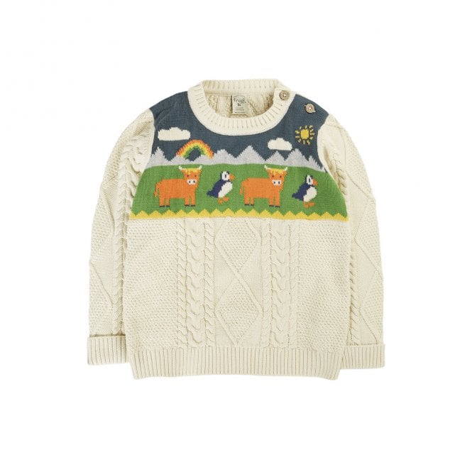 Frugi Highlands Natural Clyde Cable Knit Jumper