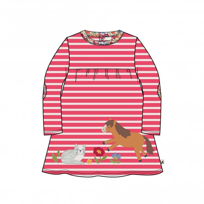 Frugi Rhubarb Breton Pals Archer Dress