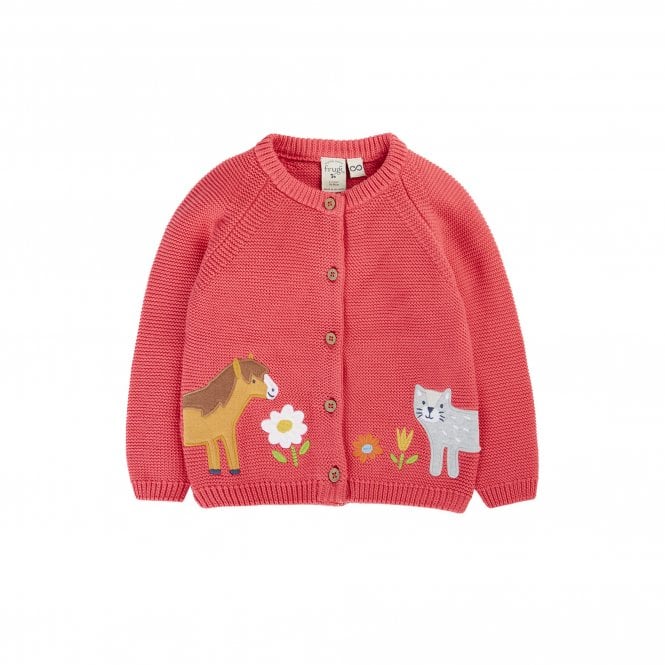 Frugi Rhubarb Pals Colby Cardigan