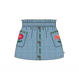 Selena Wildflower Denim Skirt