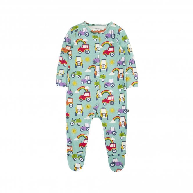 Frugi Terrific Tractors Lovely Babygrow