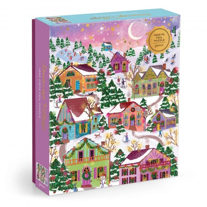Galison Joy Laforme Snowcap Village 1000 Piece Foil Jigsaw Puzzle