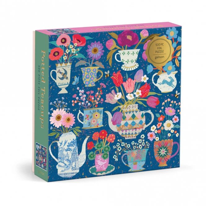 Galison Victoria Ball Potted Teacups 500 Piece Foil Puzzle