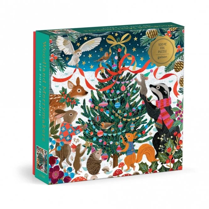 Galison Woodland Merrymakers 500 Piece Foil Puzzle