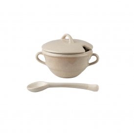 Chalgrove Stoneware Sugar Bowl with Spoon