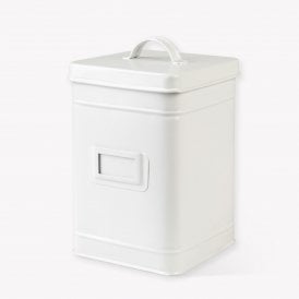 Classic Lily White Steel Storage Tin