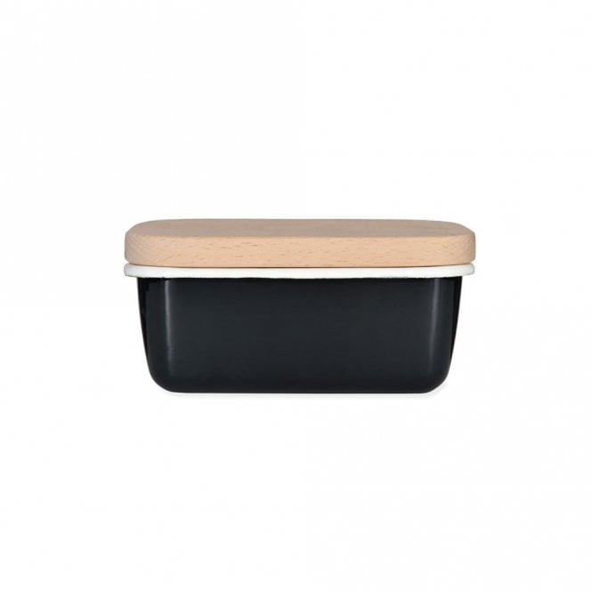 Garden Trading Enamel Butter Dish Carbon