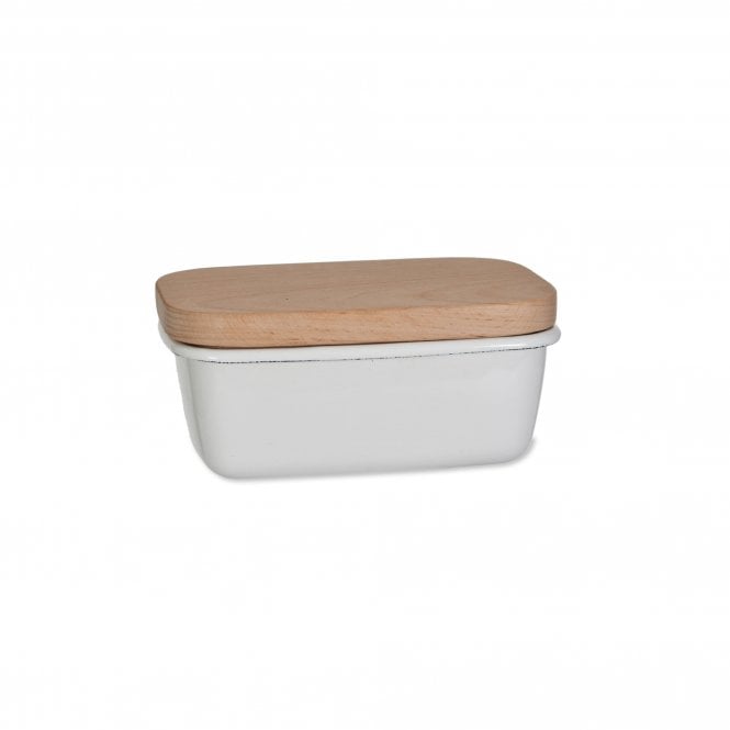 Garden Trading Enamel Butter Dish Warm White