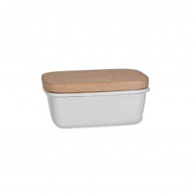 Enamel Butter Dish Warm White
