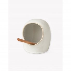 Ithaca Stoneware White Salt Cellar