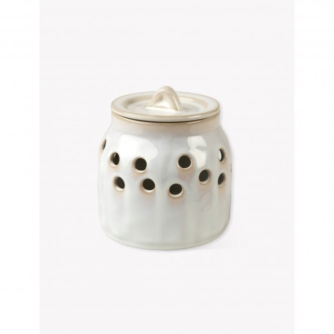 Garden Trading Ithaca White Stoneware Garlic Store