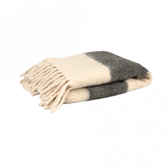 Garden Trading Leigh Wide Fern Stripe Wool Throw
