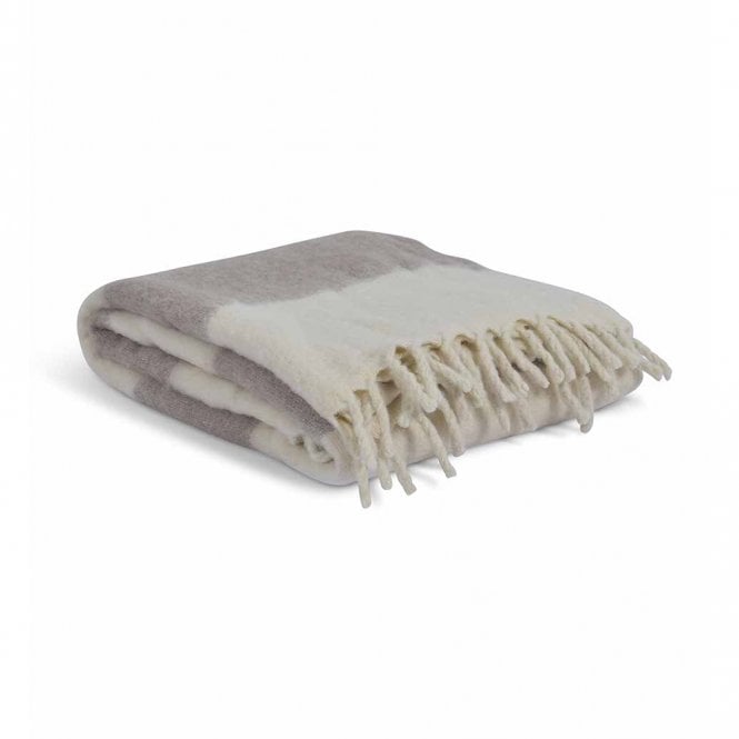 Garden Trading Leigh Wide Natural Stripe Wool Throw