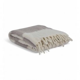 Leigh Wide Natural Stripe Wool Throw